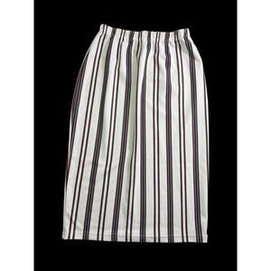 Shein Ladies White‎ Pencil Skirt w/Maroon & Black Vertical Stripes Size Large
